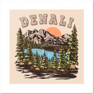 denali national park mountains Posters and Art